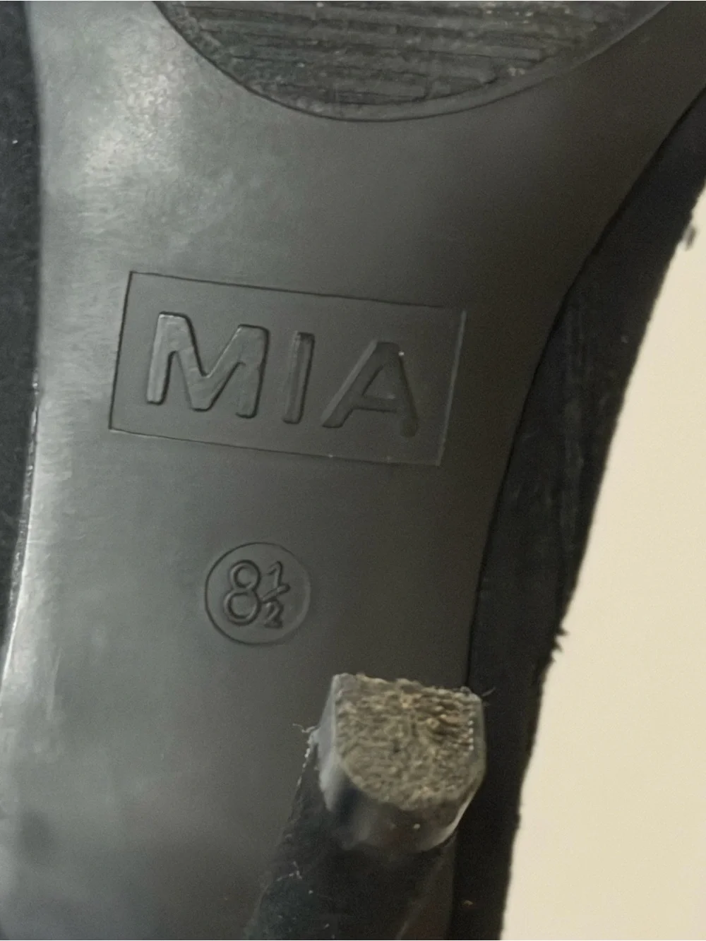 MIA Black Rhinestone-Stud Pointed Toe Ankle Booties